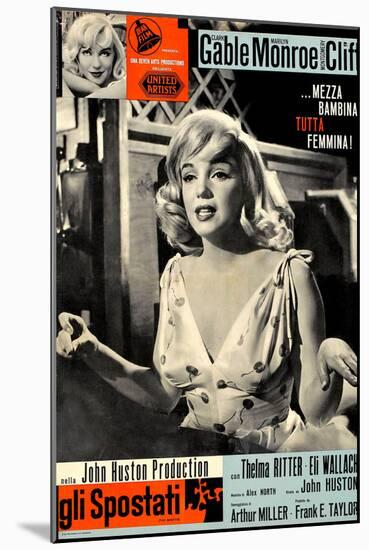 The Misfits, (aka Gli Spostati), Italian Poster, Marilyn Monroe, 1961-null-Mounted Art Print