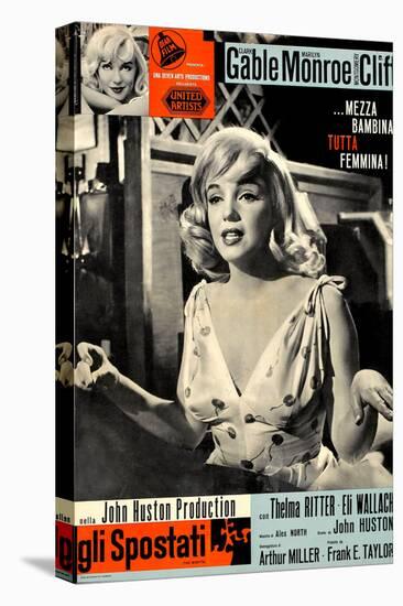 The Misfits, (aka Gli Spostati), Italian Poster, Marilyn Monroe, 1961-null-Stretched Canvas