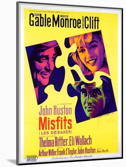 The Misfits, French Movie Poster, 1961-null-Mounted Art Print