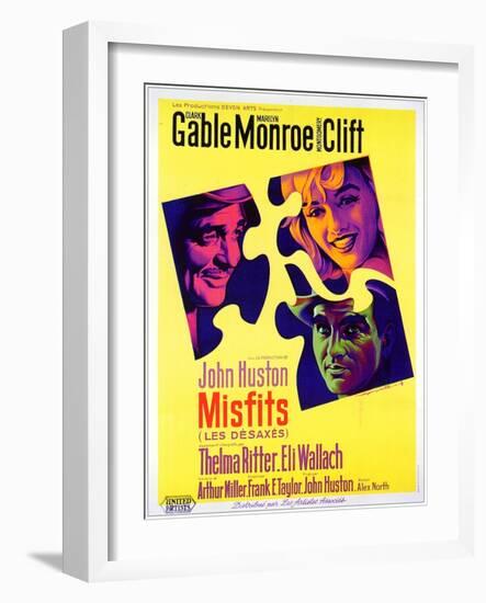 The Misfits, French Movie Poster, 1961-null-Framed Art Print