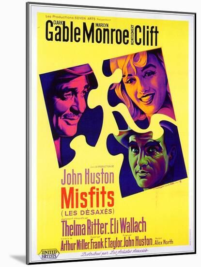 The Misfits, French Movie Poster, 1961-null-Mounted Art Print