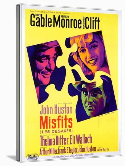 The Misfits, French Movie Poster, 1961-null-Stretched Canvas