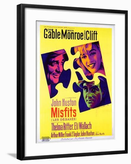 The Misfits, French Movie Poster, 1961-null-Framed Art Print