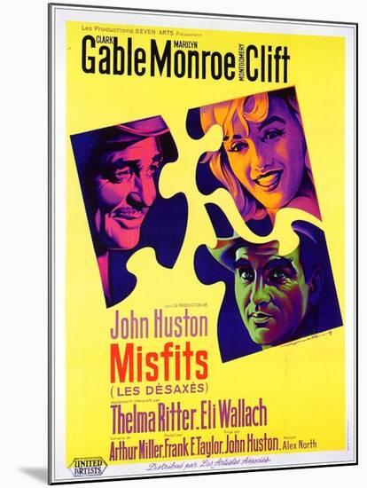 The Misfits, French Movie Poster, 1961-null-Mounted Art Print