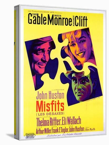 The Misfits, French Movie Poster, 1961-null-Stretched Canvas
