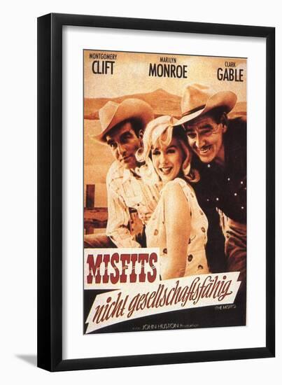 The Misfits, German Movie Poster, 1961-null-Framed Art Print