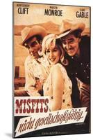 The Misfits, German Movie Poster, 1961-null-Mounted Art Print