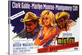 The Misfits, German Movie Poster, 1961-null-Stretched Canvas