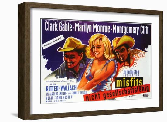 The Misfits, German Movie Poster, 1961-null-Framed Art Print