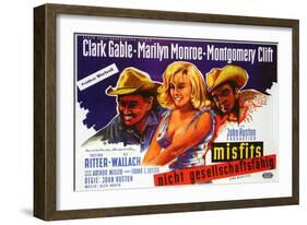 The Misfits, German Movie Poster, 1961-null-Framed Art Print