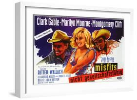 The Misfits, German Movie Poster, 1961-null-Framed Art Print