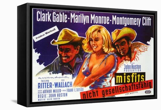 The Misfits, German Movie Poster, 1961-null-Framed Stretched Canvas