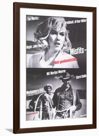 The Misfits, German Movie Poster, 1961-null-Framed Premium Giclee Print