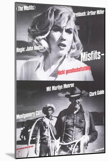 The Misfits, German Movie Poster, 1961-null-Mounted Art Print