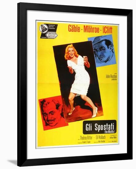The Misfits, Italian Movie Poster, 1961-null-Framed Art Print