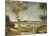The Misses Garrick by the Thames at Hampton, 1762-Johann Zoffany-Mounted Giclee Print