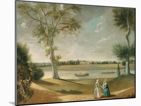 The Misses Garrick by the Thames at Hampton, 1762-Johann Zoffany-Mounted Giclee Print