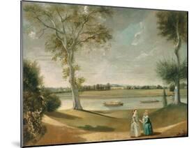 The Misses Garrick by the Thames at Hampton, 1762-Johann Zoffany-Mounted Giclee Print