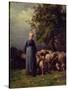 The Missing Flock-Charles Emile Jacque-Stretched Canvas