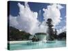 The Mission Bay Fountain, Auckland, North Island, New Zealand, Pacific-Nick Servian-Stretched Canvas