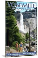 The Mist Trail - Yosemite National Park, California-Lantern Press-Mounted Art Print