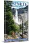 The Mist Trail - Yosemite National Park, California-Lantern Press-Mounted Art Print
