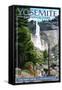 The Mist Trail - Yosemite National Park, California-Lantern Press-Framed Stretched Canvas