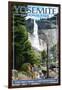 The Mist Trail - Yosemite National Park, California-Lantern Press-Framed Art Print