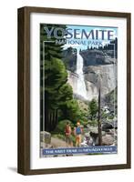 The Mist Trail - Yosemite National Park, California-Lantern Press-Framed Art Print