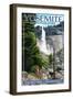 The Mist Trail - Yosemite National Park, California-Lantern Press-Framed Art Print