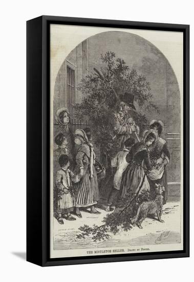 The Mistletoe Seller-Myles Birket Foster-Framed Stretched Canvas