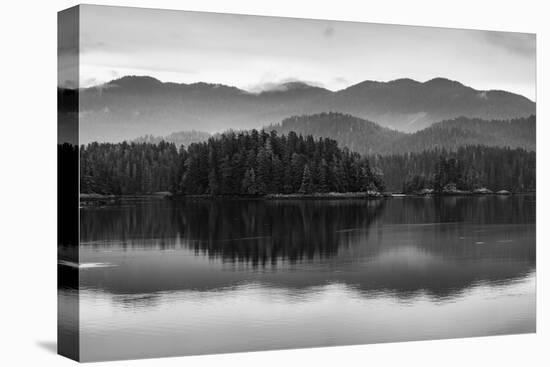 The misty mountains and calm waters of the Tongass National Forest, Southeast Alaska, USA-Mark A Johnson-Stretched Canvas