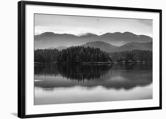 The misty mountains and calm waters of the Tongass National Forest, Southeast Alaska, USA-Mark A Johnson-Framed Photographic Print