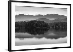 The misty mountains and calm waters of the Tongass National Forest, Southeast Alaska, USA-Mark A Johnson-Framed Photographic Print