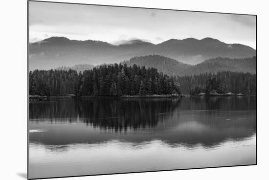 The misty mountains and calm waters of the Tongass National Forest, Southeast Alaska, USA-Mark A Johnson-Mounted Photographic Print