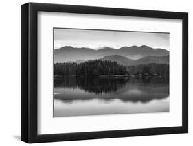 The misty mountains and calm waters of the Tongass National Forest, Southeast Alaska, USA-Mark A Johnson-Framed Photographic Print