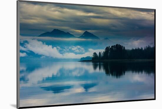 The misty mountains and calm waters of the Tongass National Forest, Southeast Alaska, USA-Mark A Johnson-Mounted Photographic Print