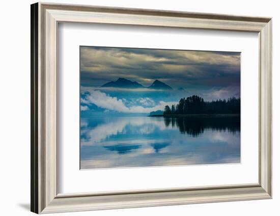 The misty mountains and calm waters of the Tongass National Forest, Southeast Alaska, USA-Mark A Johnson-Framed Photographic Print