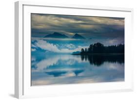 The misty mountains and calm waters of the Tongass National Forest, Southeast Alaska, USA-Mark A Johnson-Framed Photographic Print