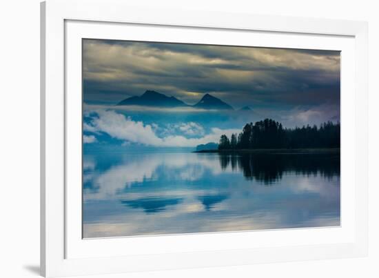 The misty mountains and calm waters of the Tongass National Forest, Southeast Alaska, USA-Mark A Johnson-Framed Photographic Print