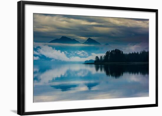 The misty mountains and calm waters of the Tongass National Forest, Southeast Alaska, USA-Mark A Johnson-Framed Photographic Print