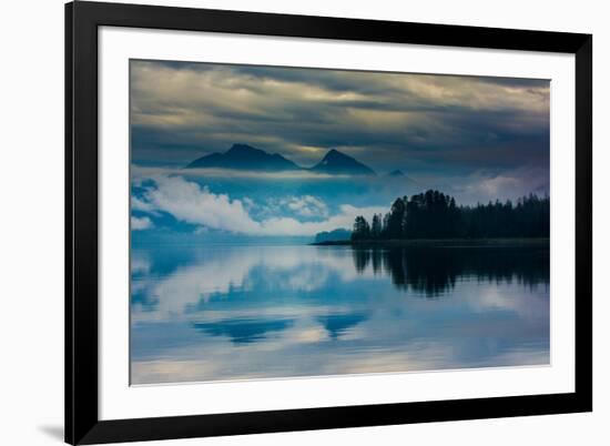 The misty mountains and calm waters of the Tongass National Forest, Southeast Alaska, USA-Mark A Johnson-Framed Photographic Print