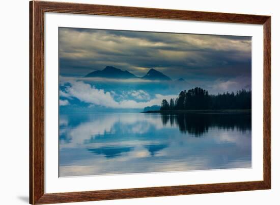 The misty mountains and calm waters of the Tongass National Forest, Southeast Alaska, USA-Mark A Johnson-Framed Photographic Print