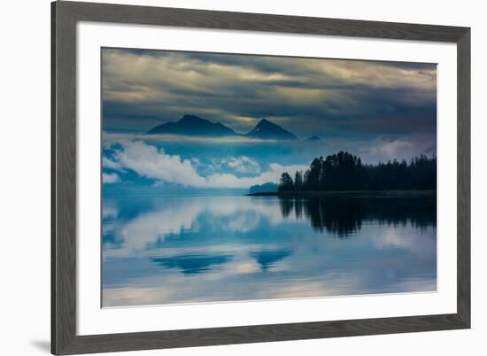 The misty mountains and calm waters of the Tongass National Forest, Southeast Alaska, USA-Mark A Johnson-Framed Photographic Print