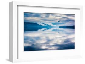 The misty mountains and calm waters of the Tongass National Forest, Southeast Alaska, USA-Mark A Johnson-Framed Photographic Print