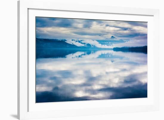 The misty mountains and calm waters of the Tongass National Forest, Southeast Alaska, USA-Mark A Johnson-Framed Photographic Print