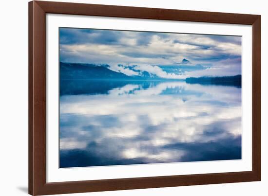 The misty mountains and calm waters of the Tongass National Forest, Southeast Alaska, USA-Mark A Johnson-Framed Photographic Print