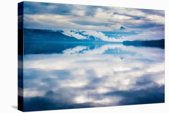 The misty mountains and calm waters of the Tongass National Forest, Southeast Alaska, USA-Mark A Johnson-Stretched Canvas