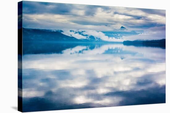 The misty mountains and calm waters of the Tongass National Forest, Southeast Alaska, USA-Mark A Johnson-Stretched Canvas