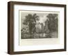 The Moat of Ongar Castle and Castle House, Essex-William Henry Bartlett-Framed Giclee Print